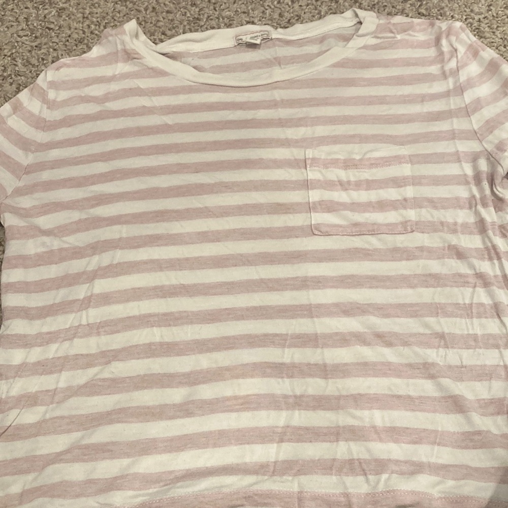 Pink and white stripped shirt, size small, kids girls